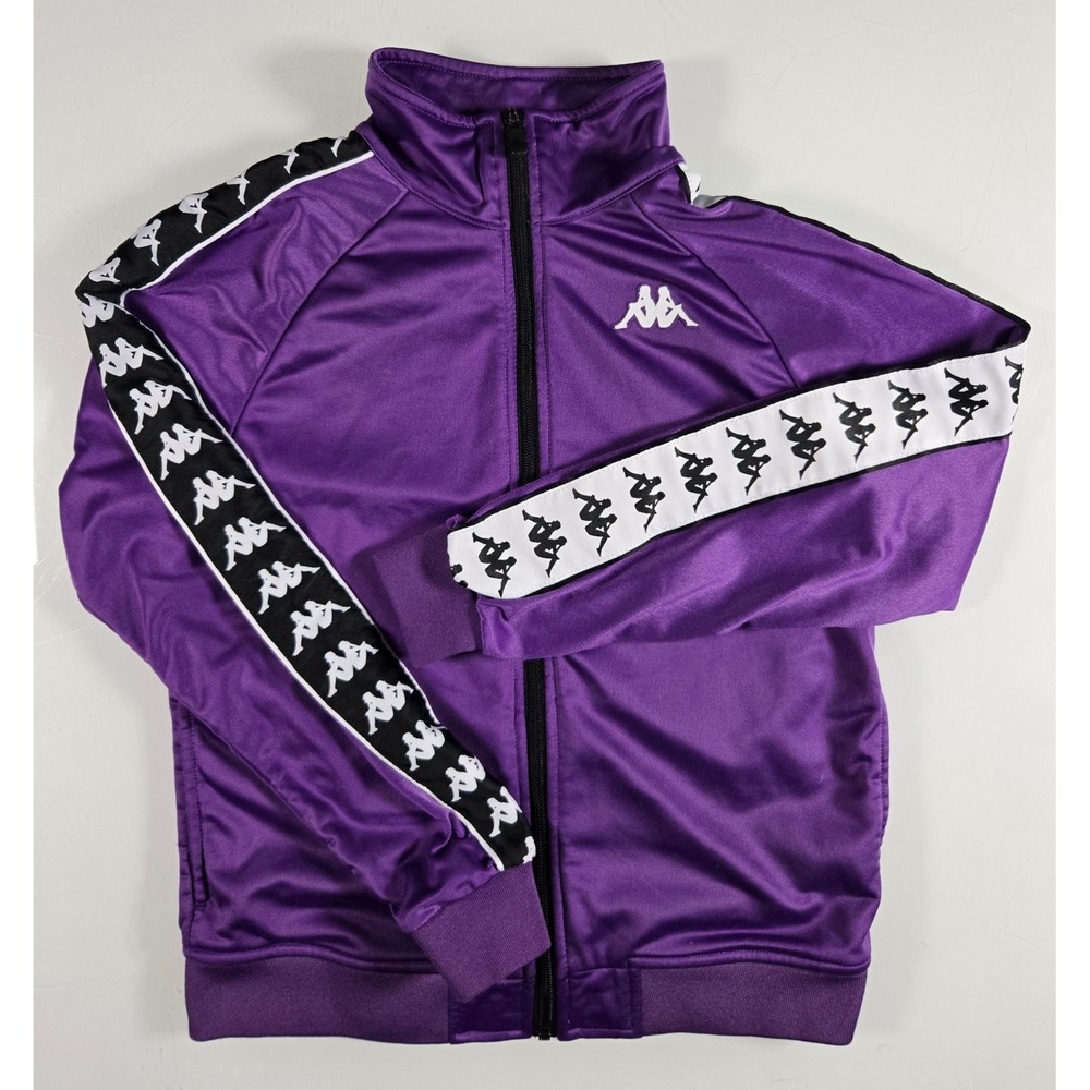 Kappa Purple Track Jacket Omini Logo Tape Full Zip Girls Size 12 152cm